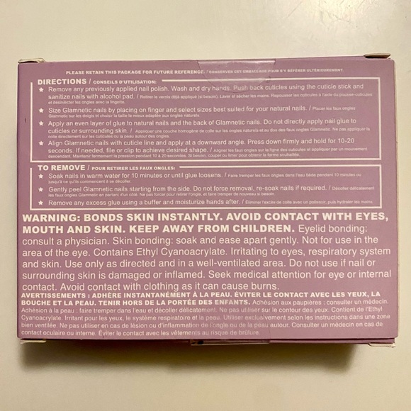 Glamnetic Press On Nails Purple Power Semi-Transparent Medium Almond Nails NEW - Picture 8 of 8